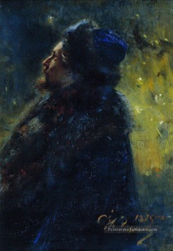  sous Art - portrait de peintre viktor mikhailovich vasnetsov étude pour l’image sadko dans le sous marin 1875 Ilya Repin